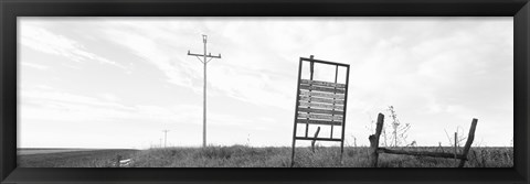 Framed Signboard in the field, Manhattan, Kansas, USA Print