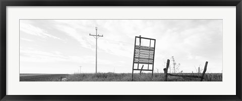 Framed Signboard in the field, Manhattan, Kansas, USA Print