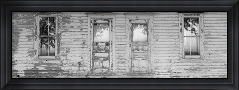 Framed Facade of a Farmhouse, Livingston County, Illinois (black &amp; white) Print