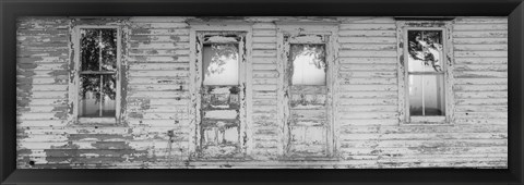 Framed Facade of a Farmhouse, Livingston County, Illinois (black &amp; white) Print