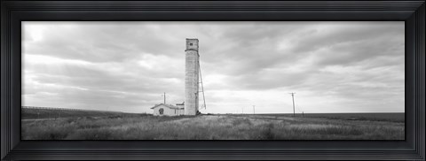 Framed Barn near a silo in a field, Texas Panhandle, Texas, USA Print