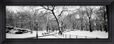 Framed Central Park in Snow Print