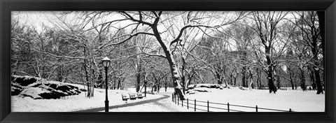 Framed Central Park in Snow Print