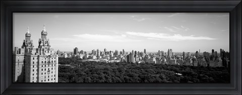 Framed Cityscape Of New York City in black and white, New York State Print