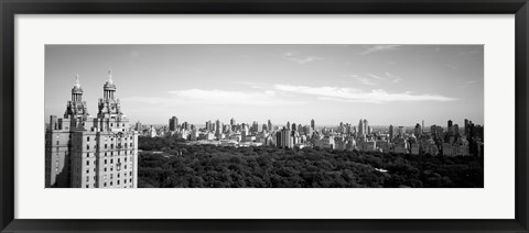 Framed Cityscape Of New York City in black and white, New York State Print