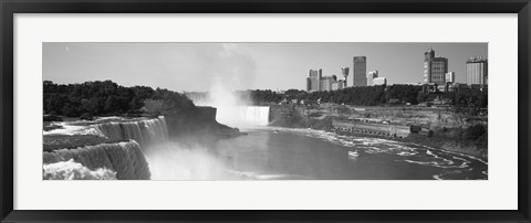 Framed Waterfall with city skyline in the background, Niagara Falls, Ontario, Canada Print