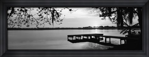 Framed Lake Whippoorwill, Sunrise, Florida (black &amp; white) Print