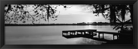 Framed Lake Whippoorwill, Sunrise, Florida (black &amp; white) Print