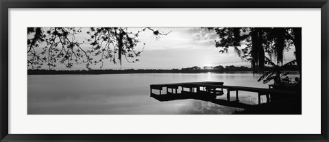 Framed Lake Whippoorwill, Sunrise, Florida (black &amp; white) Print