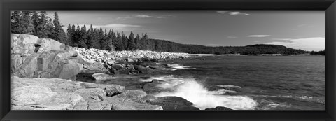 Framed Waves breaking on rocks at the coast, Acadia National Park, Schoodic Peninsula, Maine, USA Print