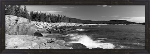 Framed Waves breaking on rocks at the coast, Acadia National Park, Schoodic Peninsula, Maine, USA Print