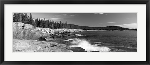 Framed Waves breaking on rocks at the coast, Acadia National Park, Schoodic Peninsula, Maine, USA Print