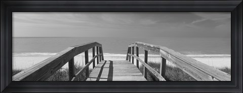 Framed Boardwalk on the beach, Gasparilla Island, Florida, USA Print