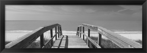 Framed Boardwalk on the beach, Gasparilla Island, Florida, USA Print