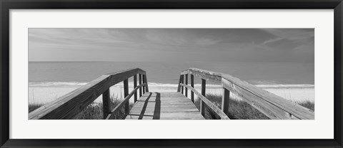 Framed Boardwalk on the beach, Gasparilla Island, Florida, USA Print