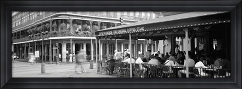 Framed Black and white view of Cafe du Monde French Quarter New Orleans LA Print