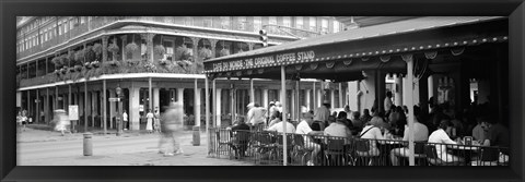 Framed Black and white view of Cafe du Monde French Quarter New Orleans LA Print