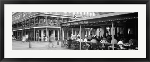 Framed Black and white view of Cafe du Monde French Quarter New Orleans LA Print