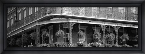Framed Black and white view of Jackson Square, French Quarter, New Orleans, Louisiana Print