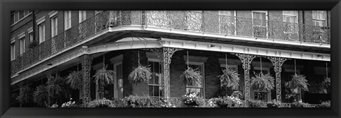 Framed Black and white view of Jackson Square, French Quarter, New Orleans, Louisiana Print