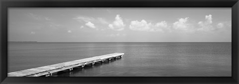 Framed Dock, Mobile Bay Alabama, USA Print