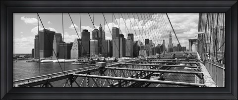 Framed Traffic on Brooklyn Bridge, Manhattan Print