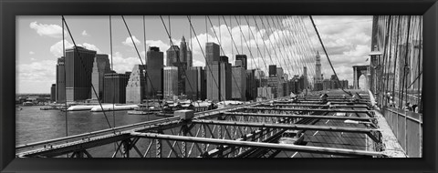 Framed Traffic on Brooklyn Bridge, Manhattan Print