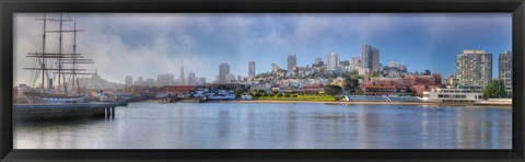 Framed Buildings at the waterfront, Fisherman&#39;s Wharf, San Francisco, California, USA Print