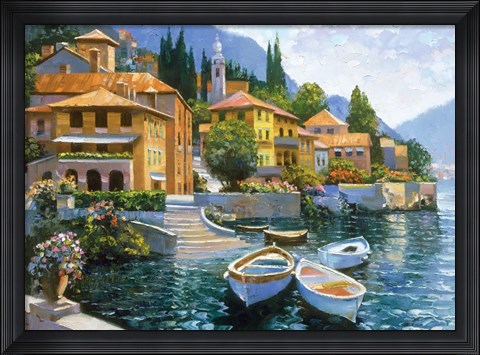 Framed Lake Como Landing Print