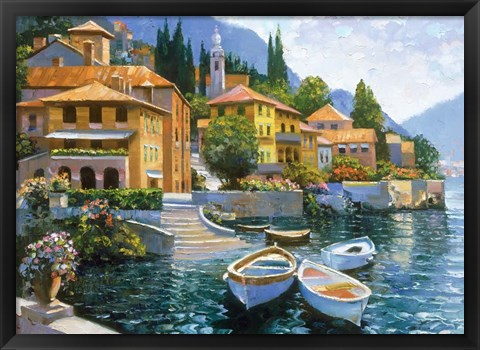 Framed Lake Como Landing Print