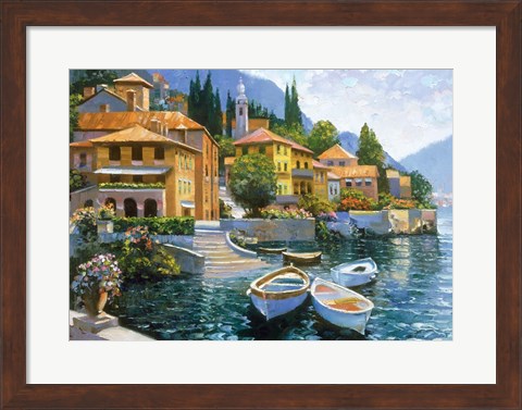 Framed Lake Como Landing Print