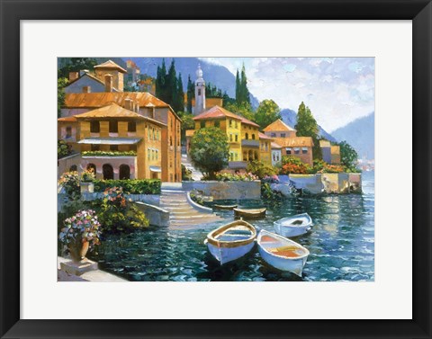 Framed Lake Como Landing Print