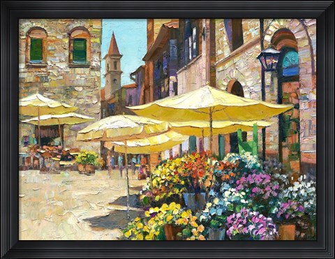 Framed Siena Flower Market Print