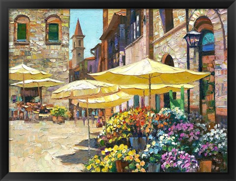 Framed Siena Flower Market Print