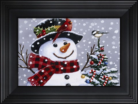 Framed Snowman Print