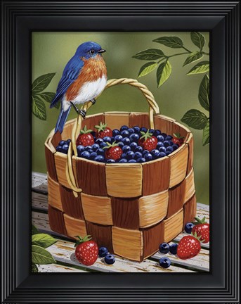Framed Blueberry Basket Print
