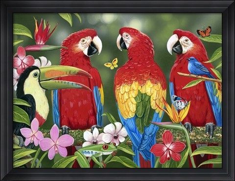 Framed Tropical Friends Print