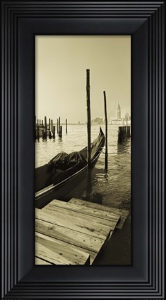 Framed Gondola and San Marco Antique Print