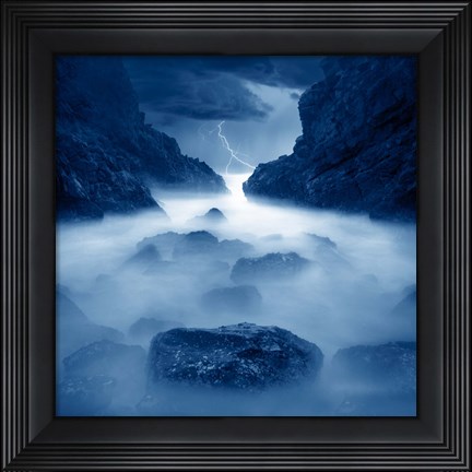 Framed Tormenta en ixtapa Blue Print