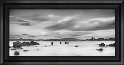 Framed Four Pilings and Mount Tam Print