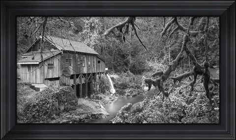 Framed Cedar Creek Grist Mill B&amp;W Print