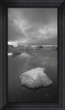 Framed Icebergs 1 Vertical B&amp;W Print