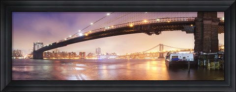 Framed Brooklin Bridge Pano 1 Print