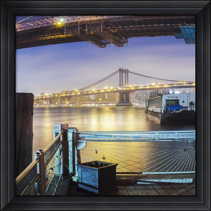 Framed Brooklyn Bridge Pano 2 3 of 3 Print
