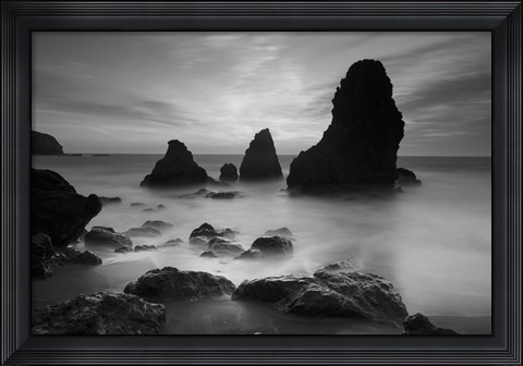 Framed Rodeo Beach I, Black and White Print