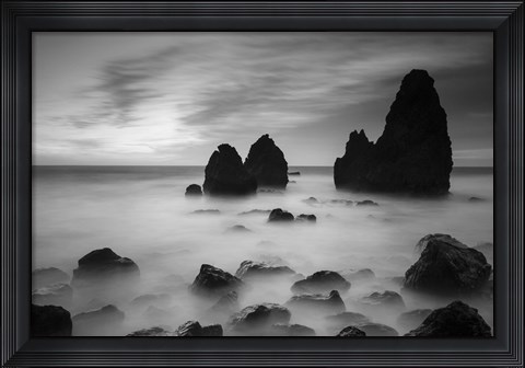 Framed Rodeo Beach II, Black and White Print
