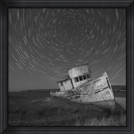 Framed Point Reyes 1, Black and White Print
