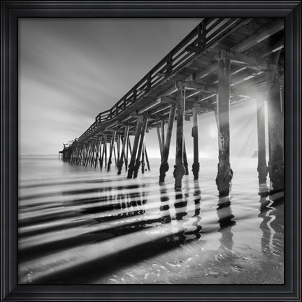 Framed Pier and Shadows Print