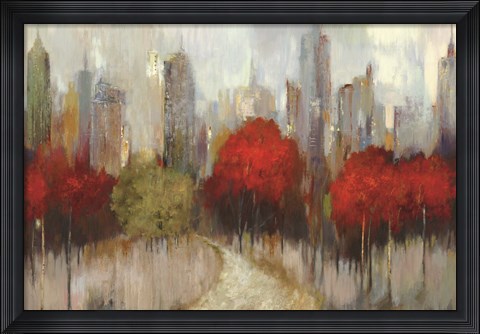 Framed Downtown Red Print