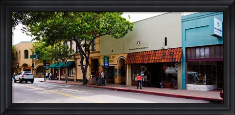 Framed Stores at the roadside, Downtown San Luis Obispo, San Luis Obispo County, California, USA Print